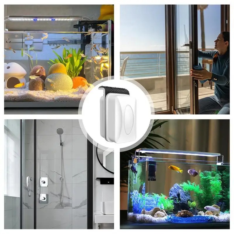Magnetic Tank Brush Magnetic Aquarium Cleaning Brush Top Corner Brush Design Magnetic Fish Tank Brush For Glass Door Window