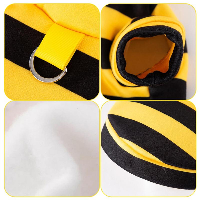 Dog Bee Costume Pet Bee Halloween Hoodies Soft Pet Halloween Christmas Cosplay Dress Hoodie Cosplay Clothes for Dog Cat Puppy