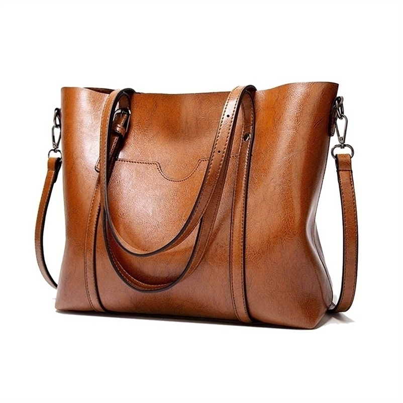 Women Handbags Tote Bag Soft PU Leather Retro Large Capacity Multipocket Casual Shoulder Crossbody Mothers y240902