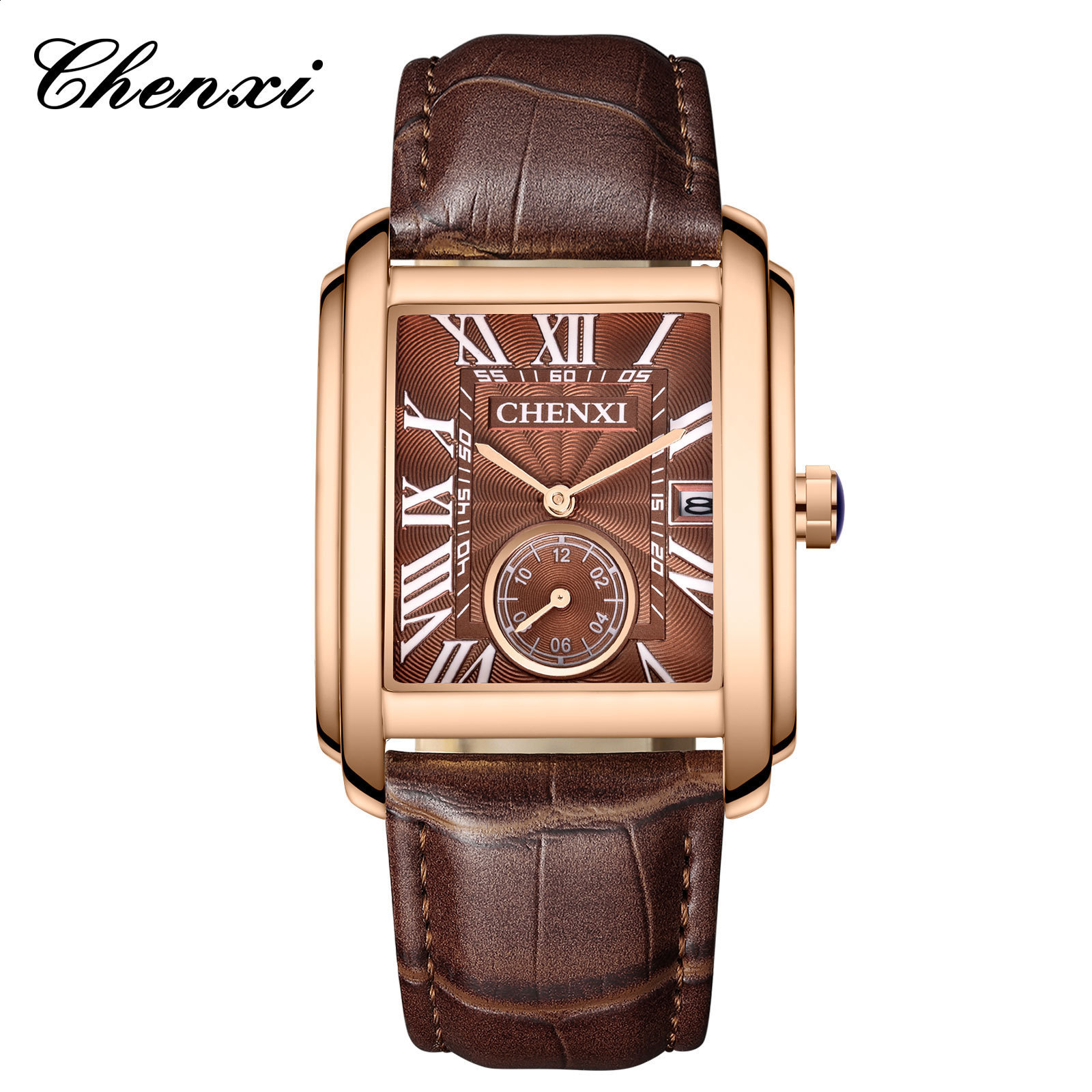 Fashion Lovers Watches Men Women Casual Leather Strap Quartz Watch Elegant Squar Retro Roman Numeral Scale Couple Watch Clock CX200720