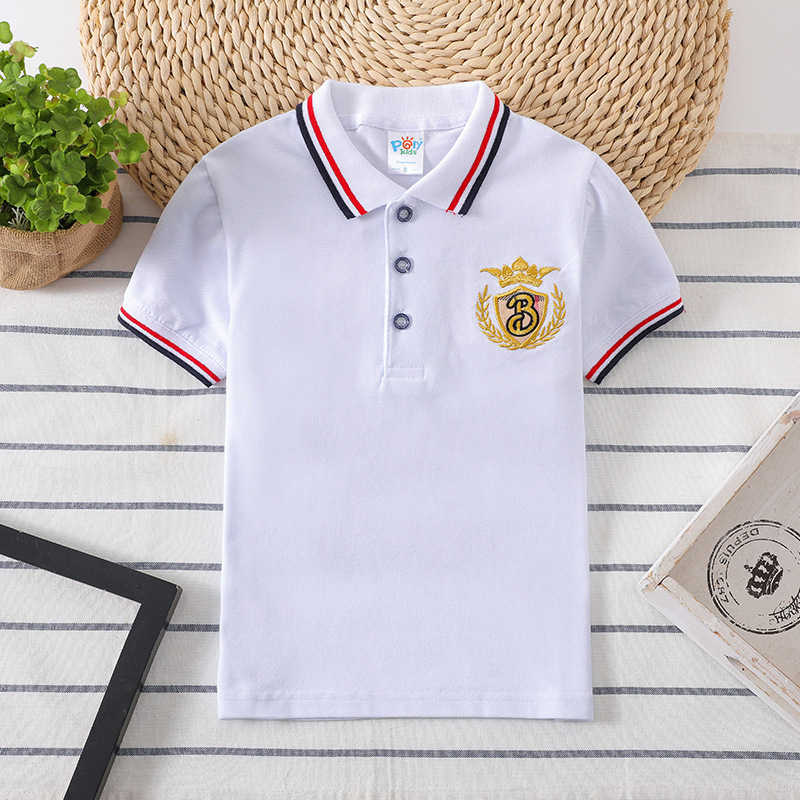 Polos Polos Childrens polo shirt cotton short seven boy shirt baby boy sports shirt top breathable childrens clothing 2-8 year old childrens T-shirt W