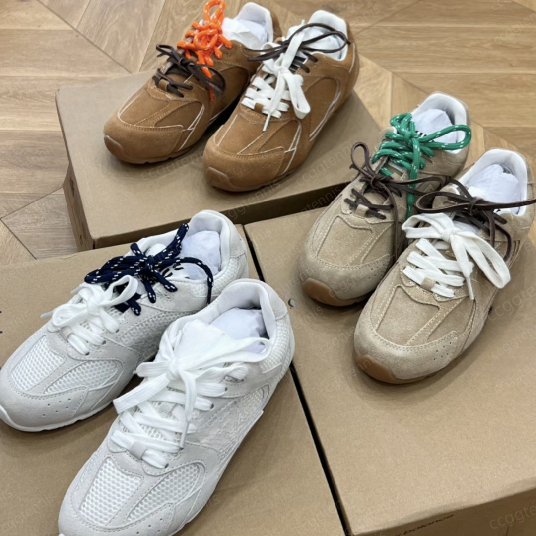 Designer Casual Shoes Women Men Suede Lace Up Sneakers Classic White Mesh Shoe size Soft Comfortable Running Shoes eur36-44