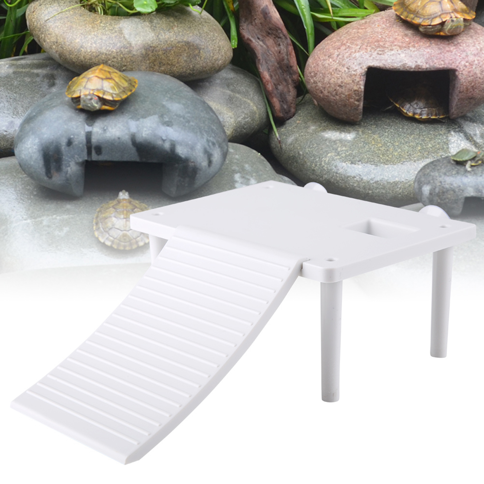 Reptiles Tortoise Floating Platform with Climbing Ladder, Terrarium, Aquarium Tank Ornament