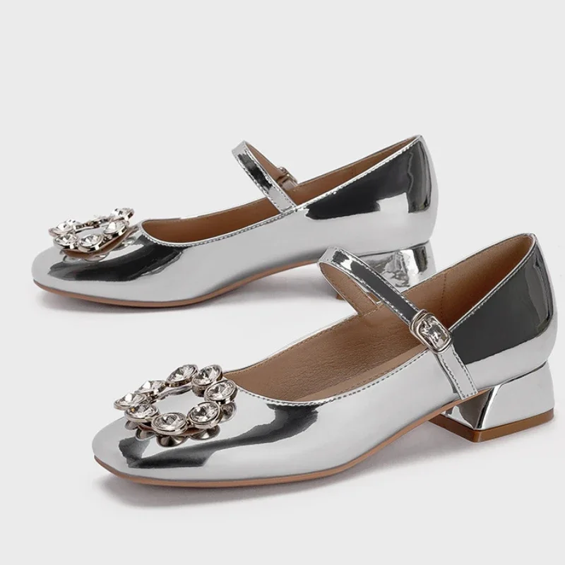 2025 NEW Square Sliver Toe Mary Jane Fashion Rhie Ladies Spring Elegant High Heel Street Style Women Pumps Shoes e f