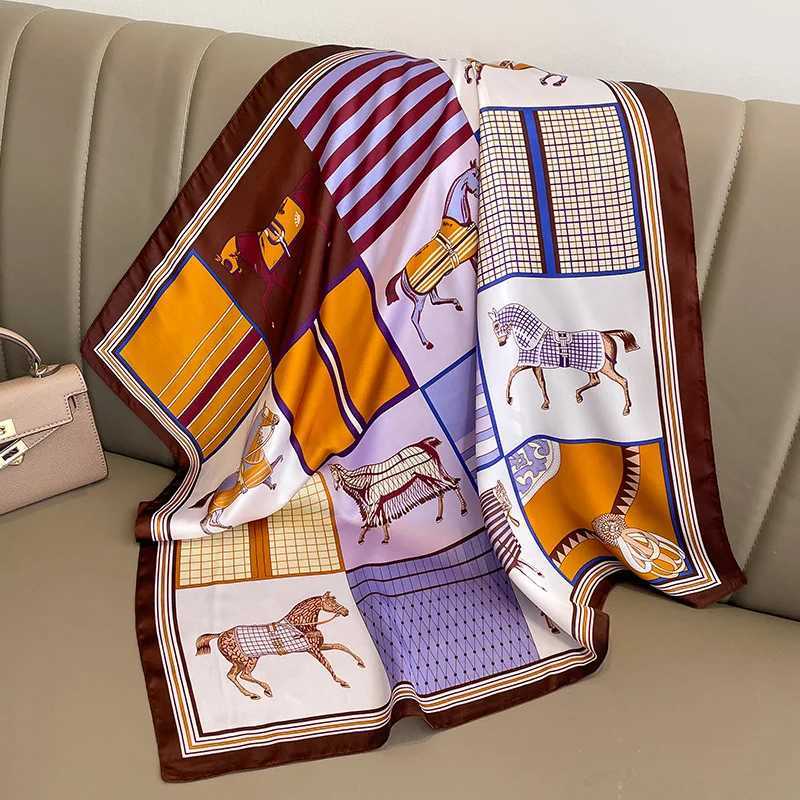 2023 Design Fashion Square Silk Scarf Wenfa Printed Small Satin Shawl Foard Collar Fem bands Bandana X250319