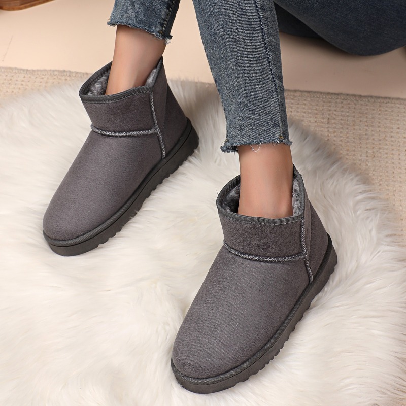 Cotton shoes women's winter boots 2024 new snow boots women plus fleece thickened warm flat short boots women