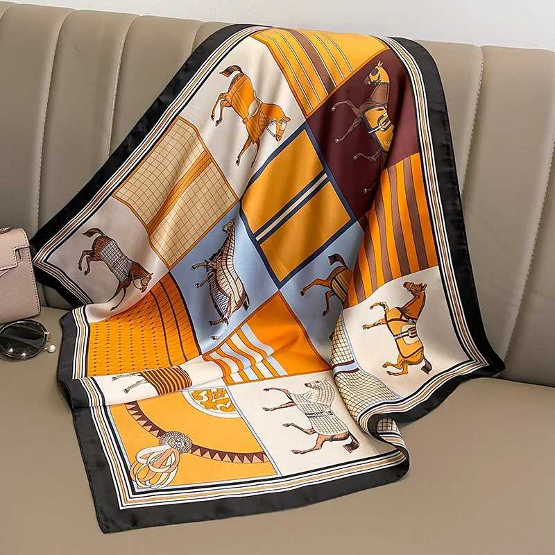 2023 Design Fashion Square Silk Scarf Wenfa Printed Small Satin Shawl Foard Collar Fem bands Bandana X250319