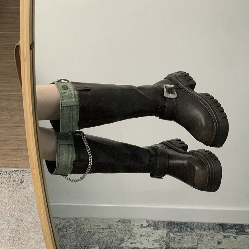 Women Winter Platform Long Boot Fashion Back Zippers Ladies Knee-High Boots Shoes Female Elegant Thick Bottom Footwear 308e s