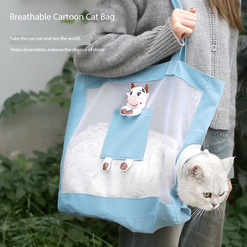 Pet Outing Bag Portable Cat Bag Cartoon breathable shoulder bag Small dog outcrop kitten puppy fashion
