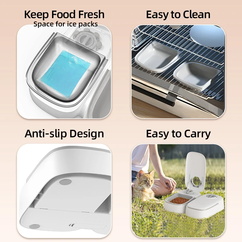 Ddmysat Meals Automatic Pet Smart Wet Dry Food Kibble Dispenser Accessories Auto Feeder For Cat