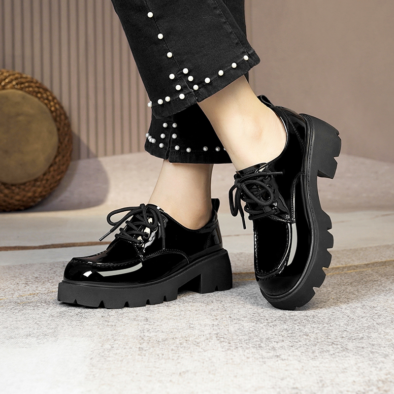 2025 NEW Loafers AIYUQI Genuine Leather Spring New Women British Style Platform Lace up Round Toe Women s Shoes f s