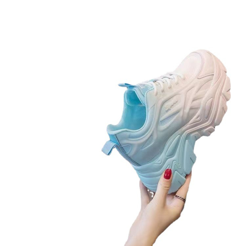 Mix Women's Color Chunky Sneakers 2024 Spring Breathable Mesh Platform Sports Woman Lace Up Thick Sole Casual Shoes Mujer 71f3