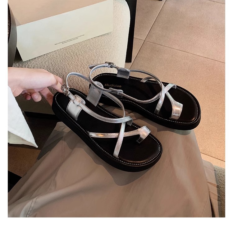 Women Thick 2024 New Summer Soft Sole New Elevated Casual Roman Sandals Small Womens Shoes Sandalias Mujer Sandal s