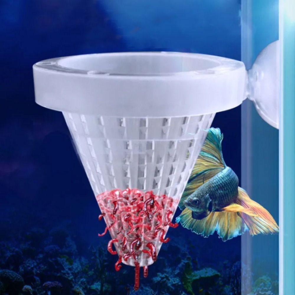 Accessories Tapered Hopper Basket Automatic Feeder Plastic With Suction Cup Aquarium Red Worm Feeding Red Worm Feeder