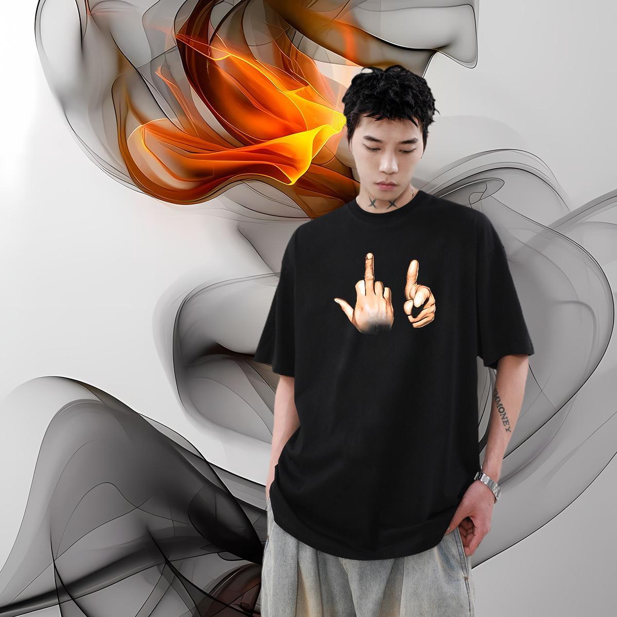 Customized T-Shirts Sports Casual Popular Couples T Shirts Tee Shirt Custom Anime Short Sleeve O-Neck 230g 100% Cotton hands