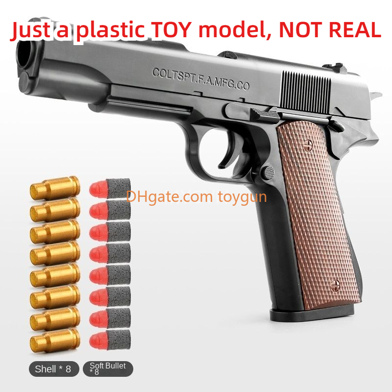 M1911 EVA Soft Bullet Foam Darts Blaster Toy Gun Pistol Manual Shooting Pink Launcher With Silencer For Children Kids Boys Birthday Gifts