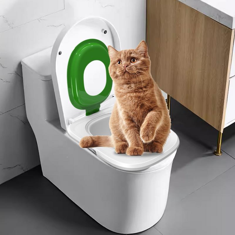 Cat Toilet Training System Cat Toilet Cleaning Trainer Cat Potty Trainer Kit Reusable Toilet Litter Box Trainer For Hygienic Pet