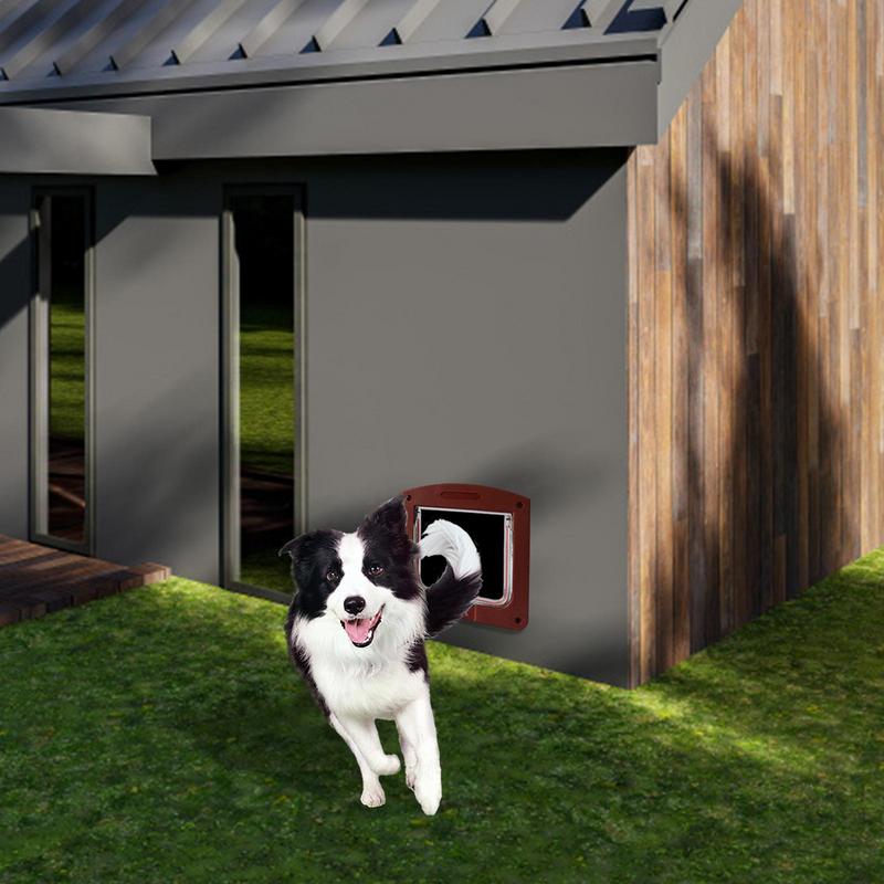 Cat Flap Door with 4 Way Locking for Interior Exterior Doors Weatherproof Pet Doors for Cats & Doggies Suit Accessories