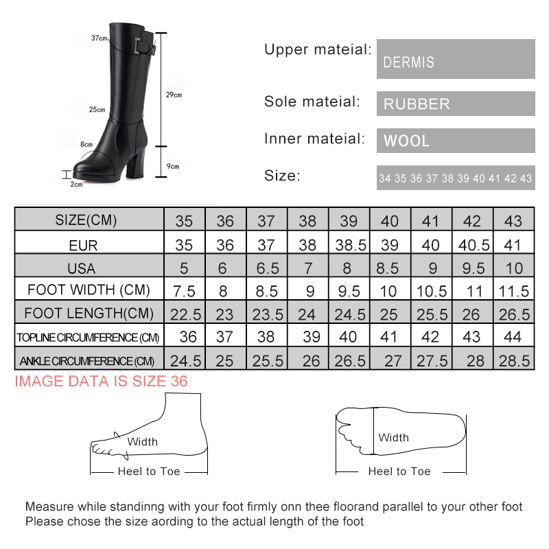 AIYUQI Winter Boots Women Genuine Leather 2024 New High Boots Woman Platform High Heels Wool Warm Women's Long Boots