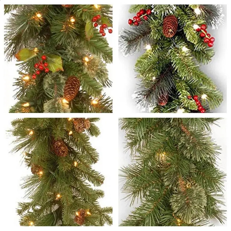 Christmas Decorations Garland Decoration Rattan Lights Wreath Decorated Mantel Fireplace Stairs Wall Door Decor 240902
