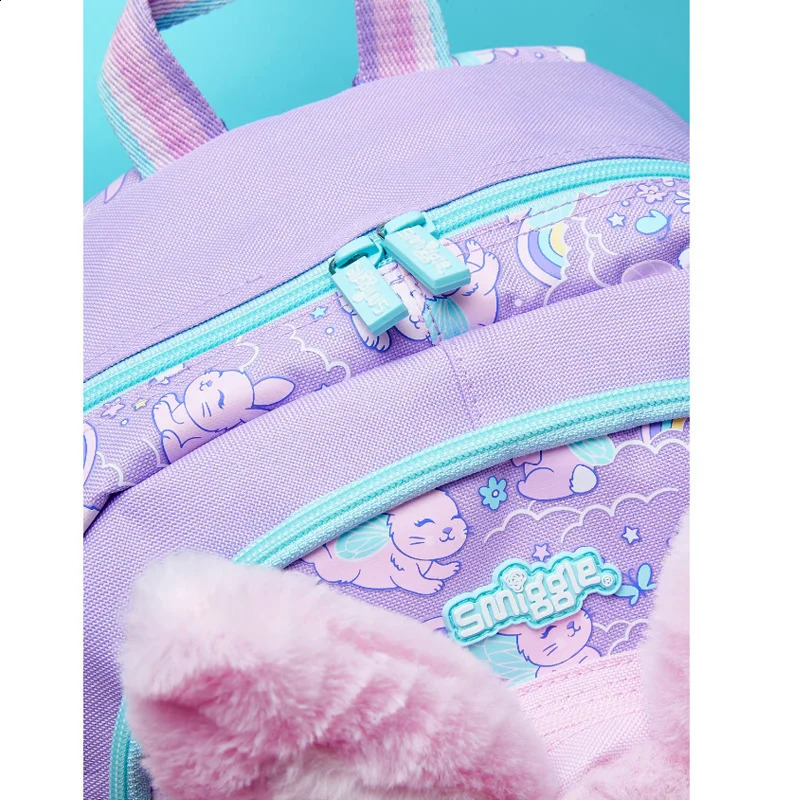 Australian Smiggle original selling childrens backpack girls purple rabbit highquality cute 14 inches 240903