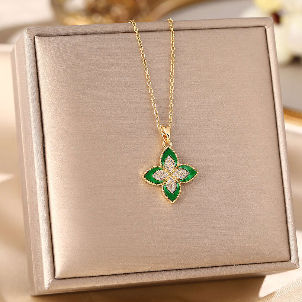 Clover necklace For Men and Women Luxury Designer jewelry 4/ Leaf necklace 18K Gold Silver Plate Agate Diamond Fashion Charm Chain Wedding Gift Party 