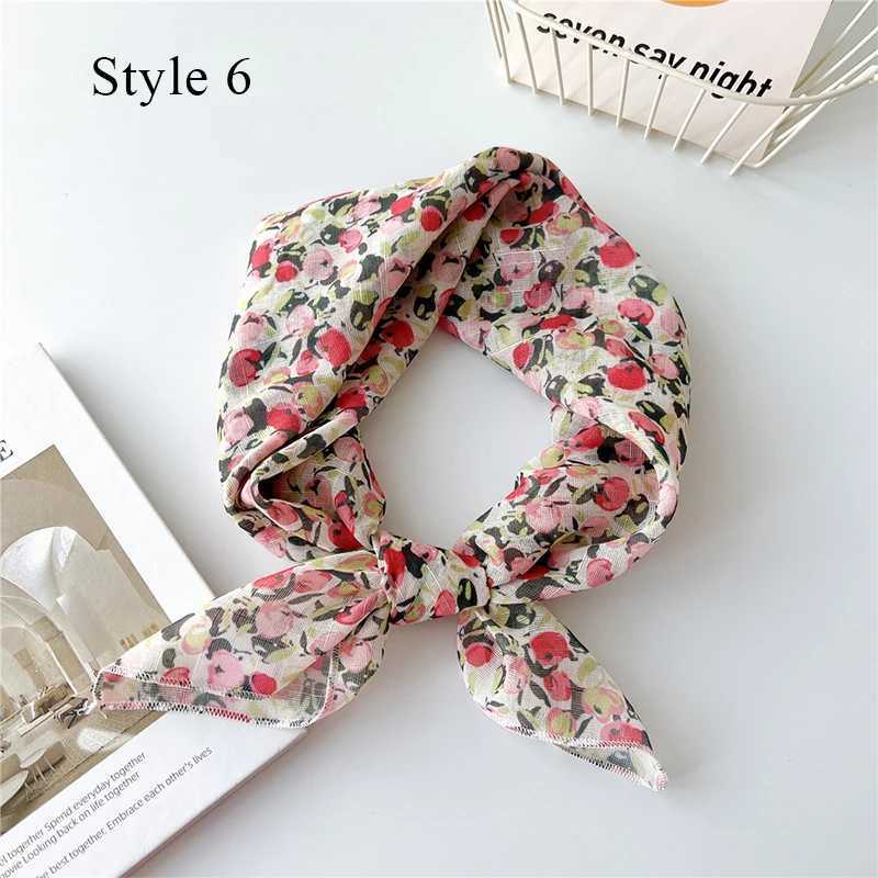 58cm Cotton Linen Girl Square Scarf Wen Fashion Banda Hair Accessories Turban Hairband band X250319