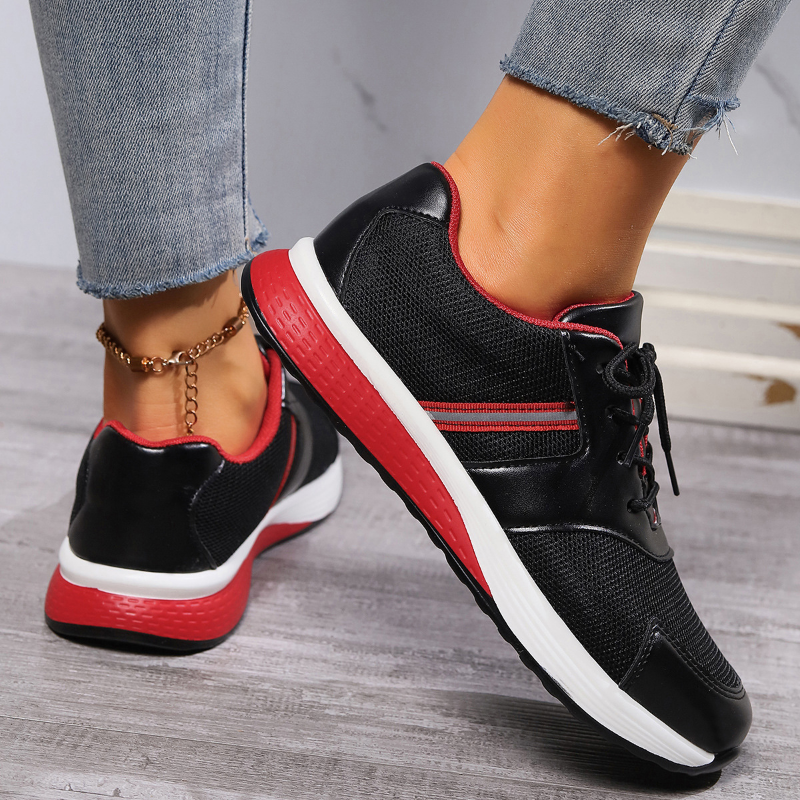 2025 new New Spring Women's Sneakers Lady Fashion Lace Up Platform Vulcanized Brand Design Soft Soled Sports Casual Shoes Trainers fab4 8465