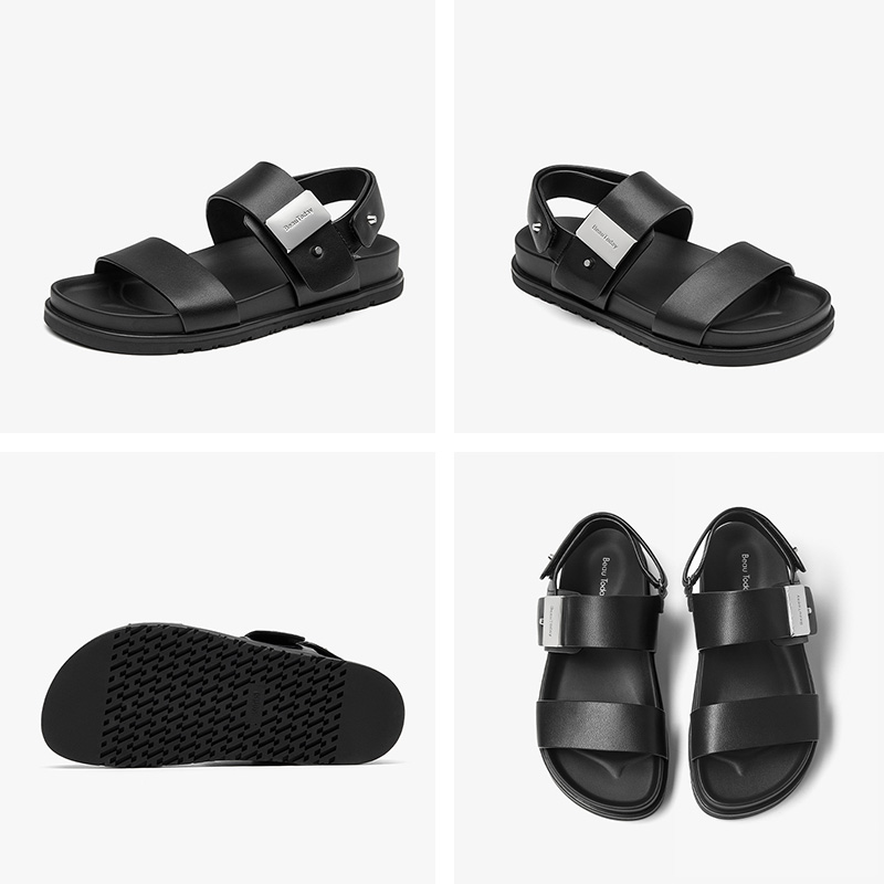 BEAUTODAY Leisure Sandals Women Solid Color Open Toe Roman Outdoors Shoes Metal Buckle Summer Beach Ladies Flats Handmade 34607