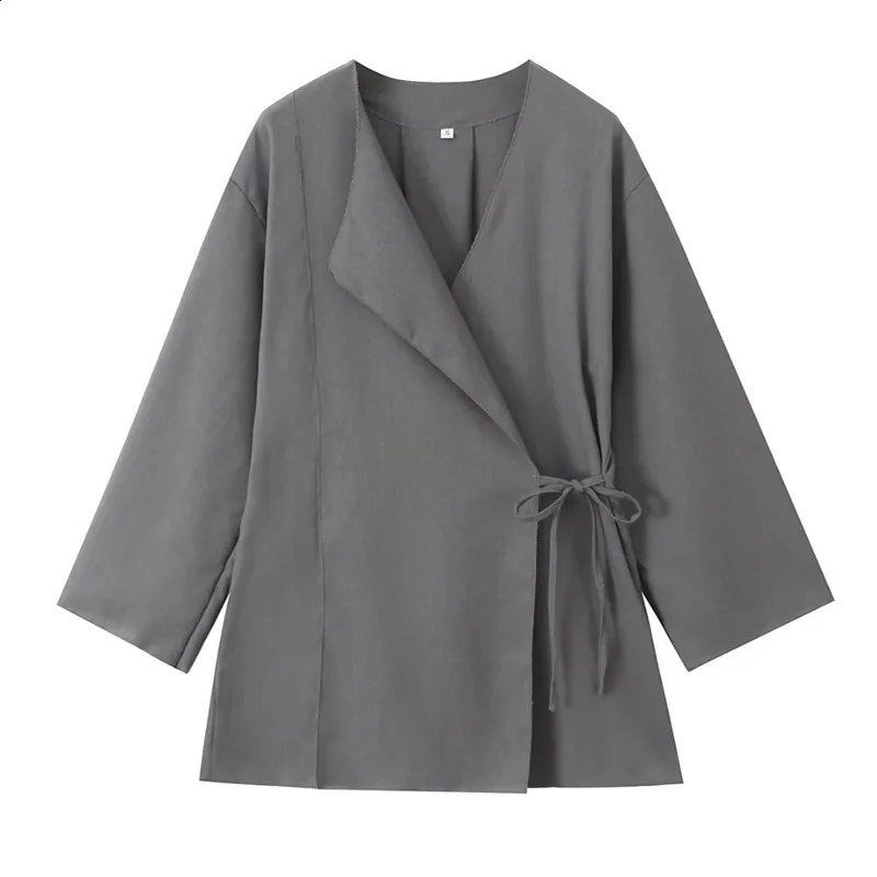 TRAF Womens Kimono Set Tie Retro Kimono Top Womens 2-piece Set Summer Clothing 2024 Fashion Bag Wide Leg Trouser Set 240902