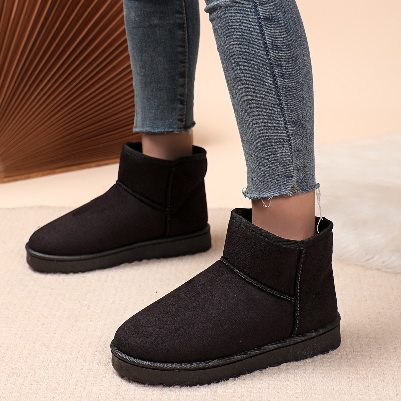 Cotton shoes women's winter boots 2024 new snow boots women plus fleece thickened warm flat short boots women