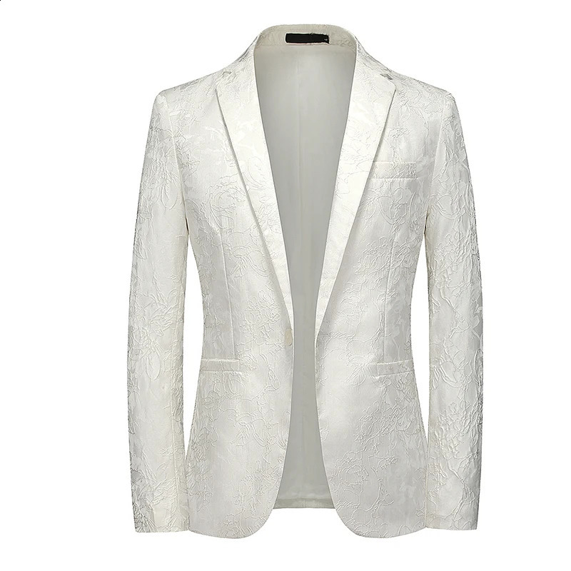 High Quality Fashion Handsome Trend Fashion White Suit Jacket for Men Autumn and Winter British Slim Casual Light Suit M-6XL 240902