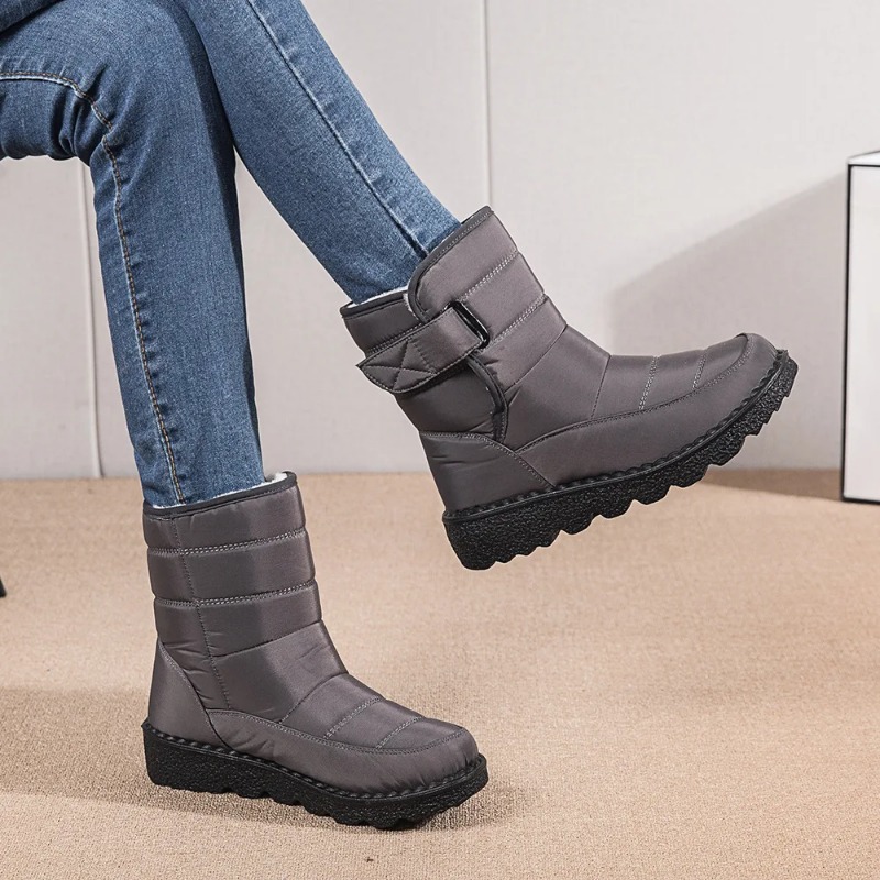 Waterproof Snow for Women 2023 Thick Plush Winter Ankle Boots Woman Platform Keep Warm Cotton Padded Shoes 6269
