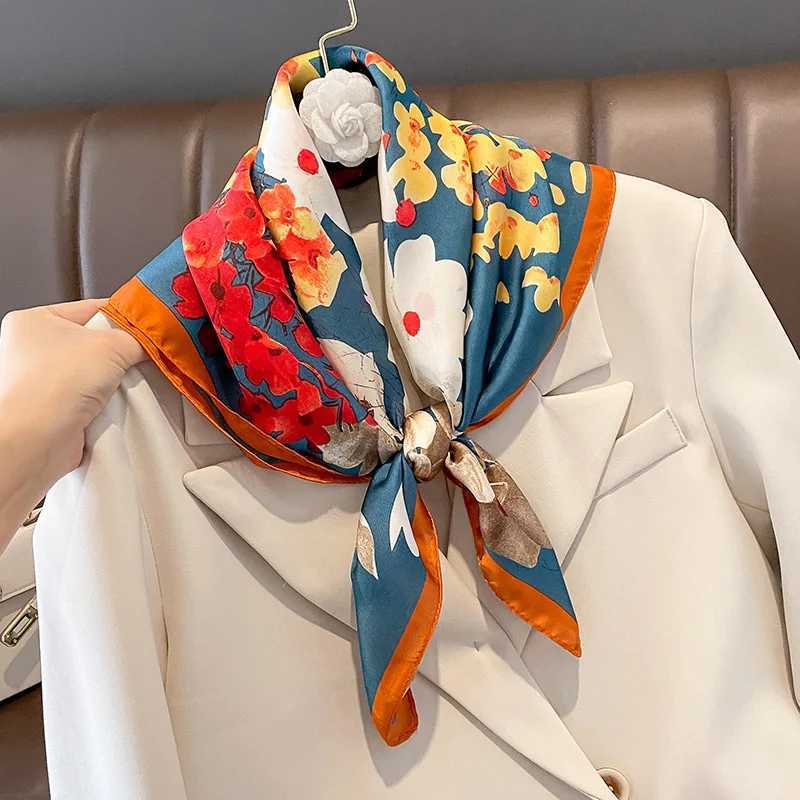 70x70cm Silk Scarf Square used for packaging fashion floral printed shawls spring and summer collars hair bands and womens winter scarves X250319