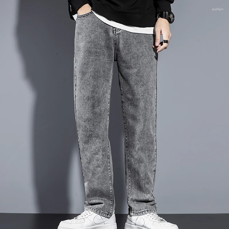 2025 S Fashion Designer Men S Jeans Ninth Pants Straight Denim High Quality Classic Daily Arrivals Gray Wide Spring Autumn Dropship Long Trouser