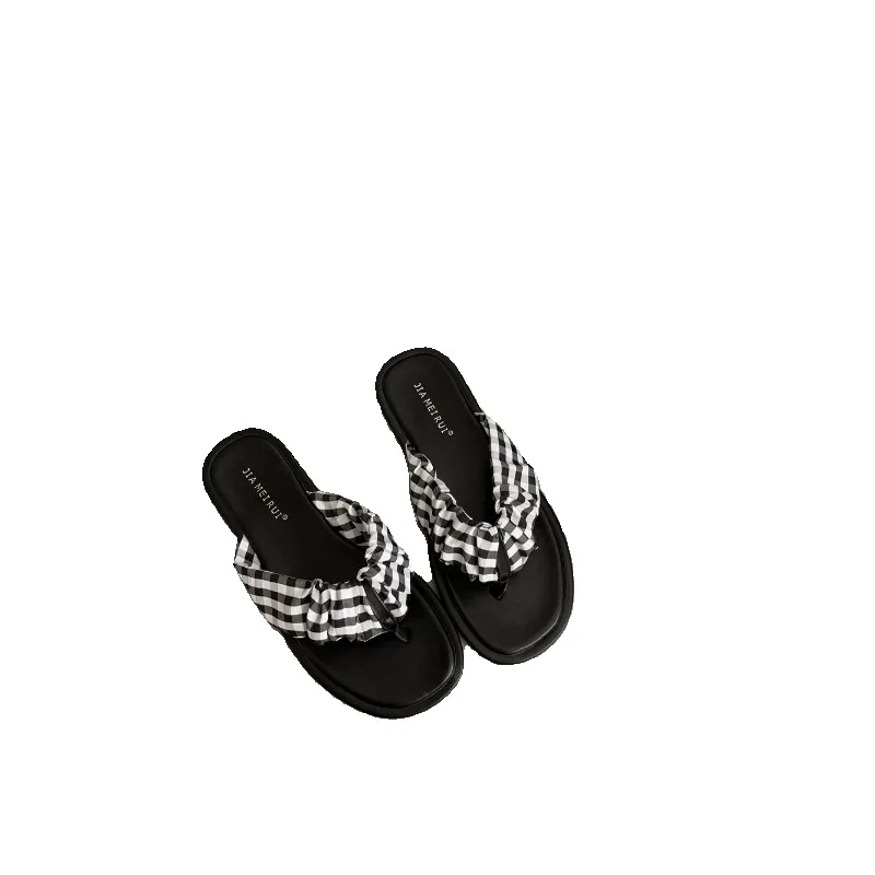 Female Flat Summer Clogs Woman Ladies' Slippers Med Slides Platform Pantofle New Beach Designer 2024 Rubber PU Shoes Wo 2c0d