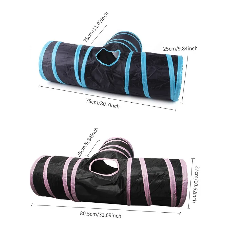 Bunny Tunnels & Tubes Collapsible 3 Way Bunny Hideout Small Animal Activity Tunnel Toys for Dwarf Rabbits Bunny Guinea Pigs