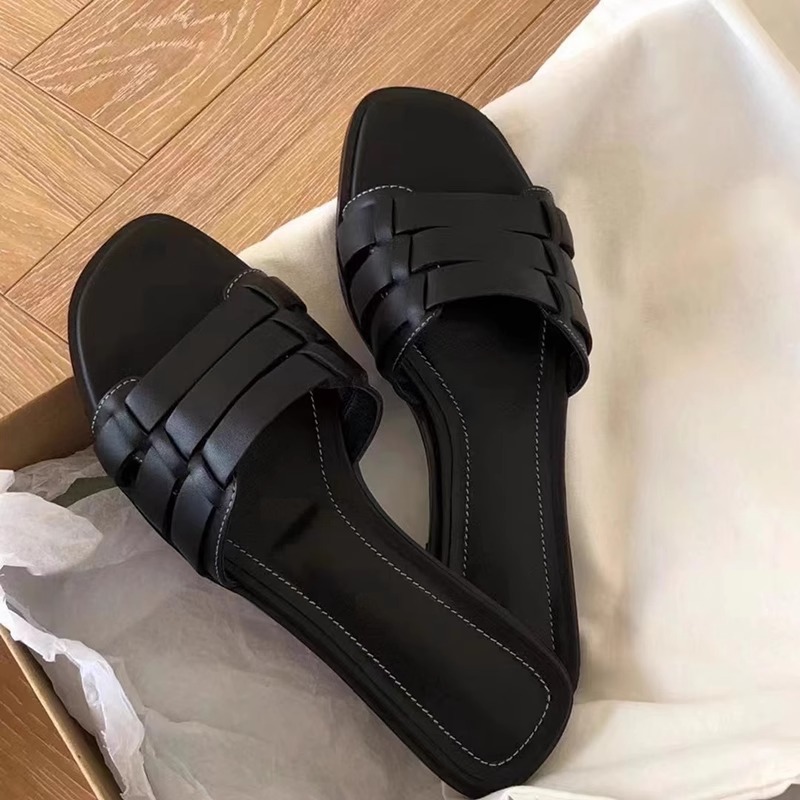 Womens New Summer Trend Buckle Flat Casual Shoes Home Slippers Luxury Daily Shallow Slip-ons Party Women's Sandals Large Size 41