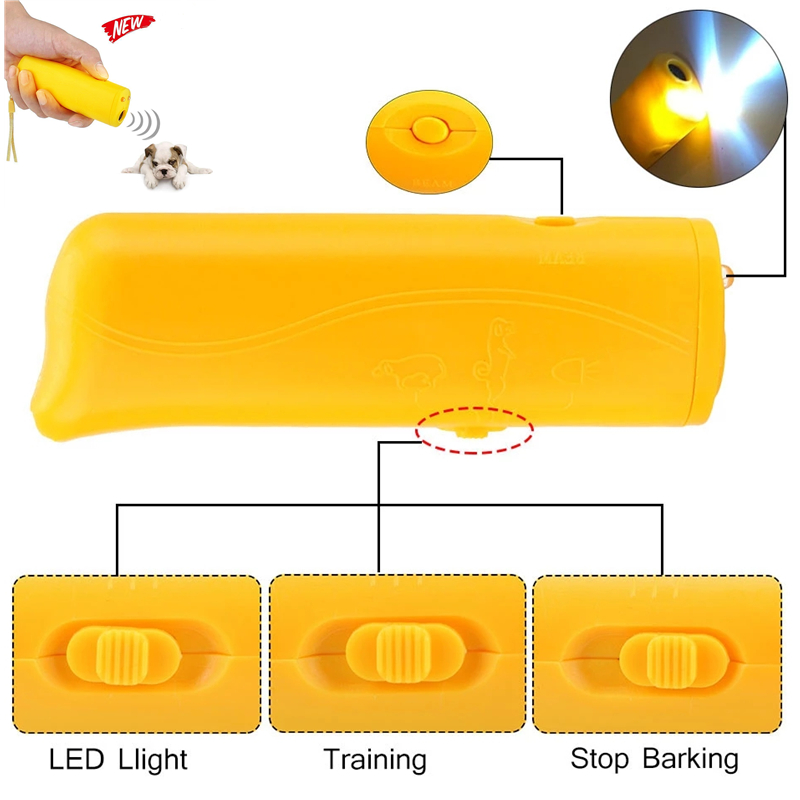 Strengthen Pet Dog Training equipment Ultrasound Repeller 3 in 1 Control Trainer Device Anti Barking Stop Bark Deterrents