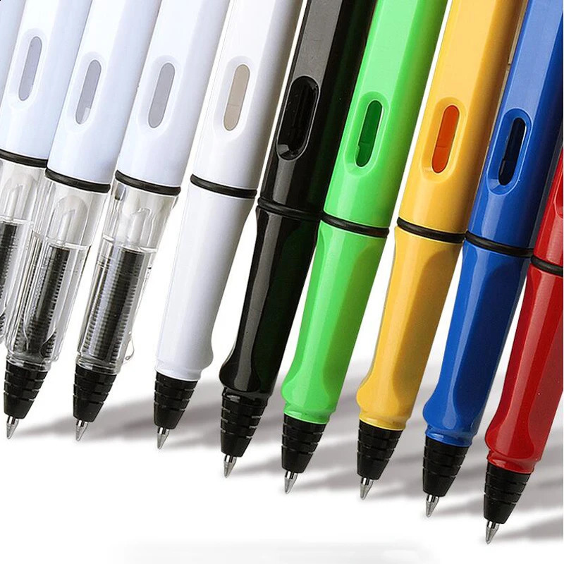 High Quality Piston Fountain Pen Transparent White bullet Needle 038mm 05mm Stationery Office School Supplies 240902