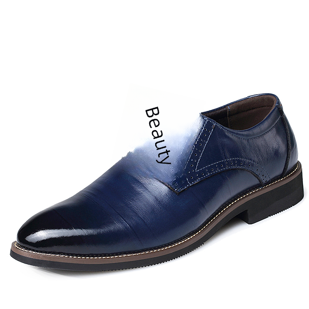 New Cross-border Special Leather Men's Shoes Small Size Pointed Toe Marital Office Shoes Groom Men's Dress