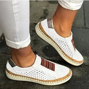 2025 NEW Women Fashion Slip on Sneakers Vulcanized Breathable Hollow Out Casual Outdoor Comfortable Plus Size Shoes door
