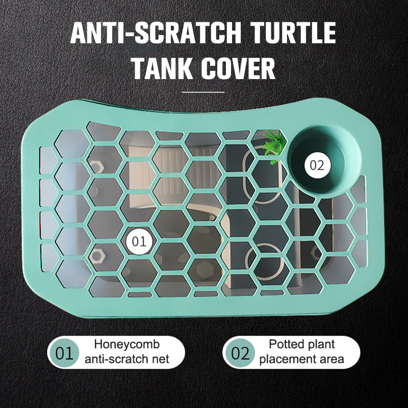 Turtle Tortoise HabitatReptile Vivarium Box with Basking Ramp Aquarium Tools