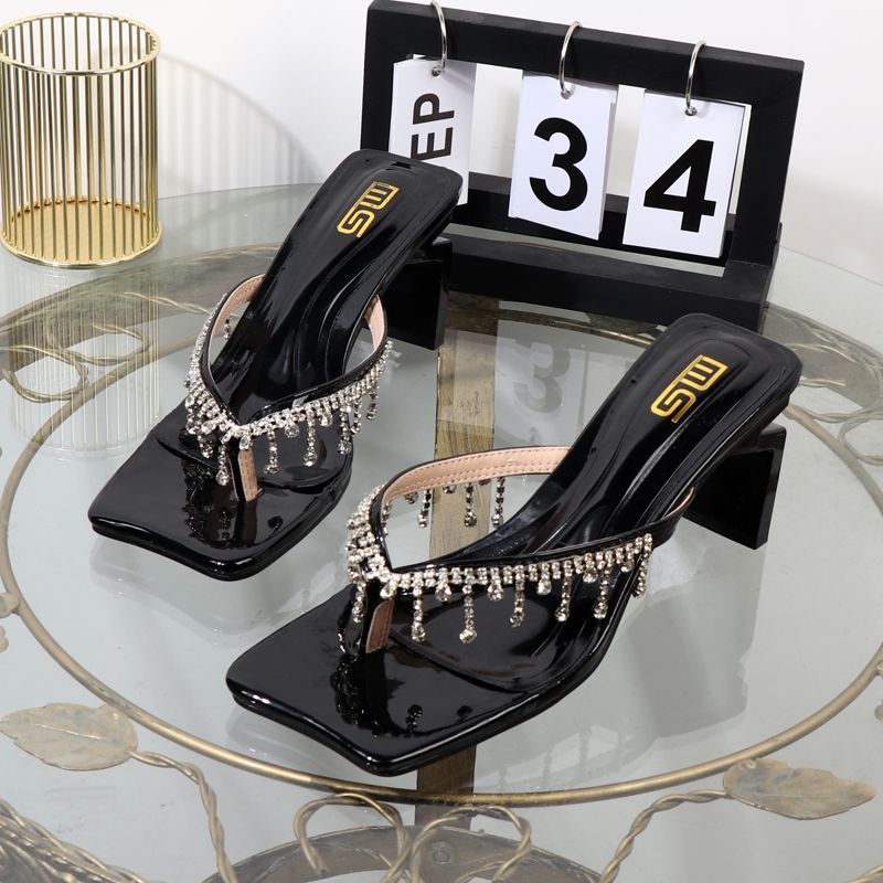 High 2023 Heels Women Sandals Outer Wear New Elegant Woman Heeled Female Pumps Open-Toed Women's Shoes Summer 's
