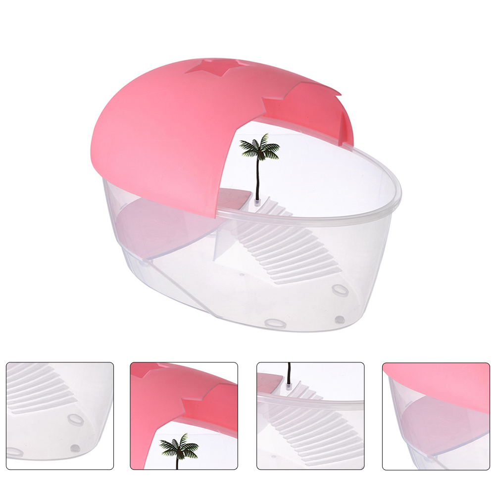 Turtle Box Home Tank Tortoise Perching Container Reptile Living Plastic Pet Animal Terrarium Habitat