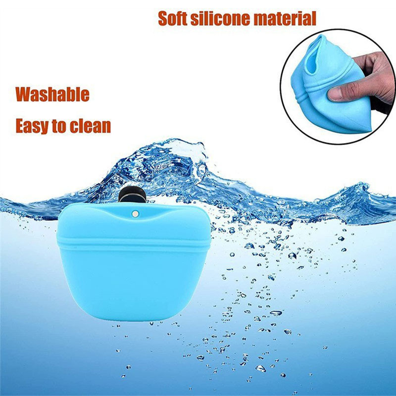 Silicone Dog Treat Bag Portable Dog Training Waist Bag Outdoor Feeder Puppy Snack Pouch Pet Food Reward Storage Bag Pet Supplies