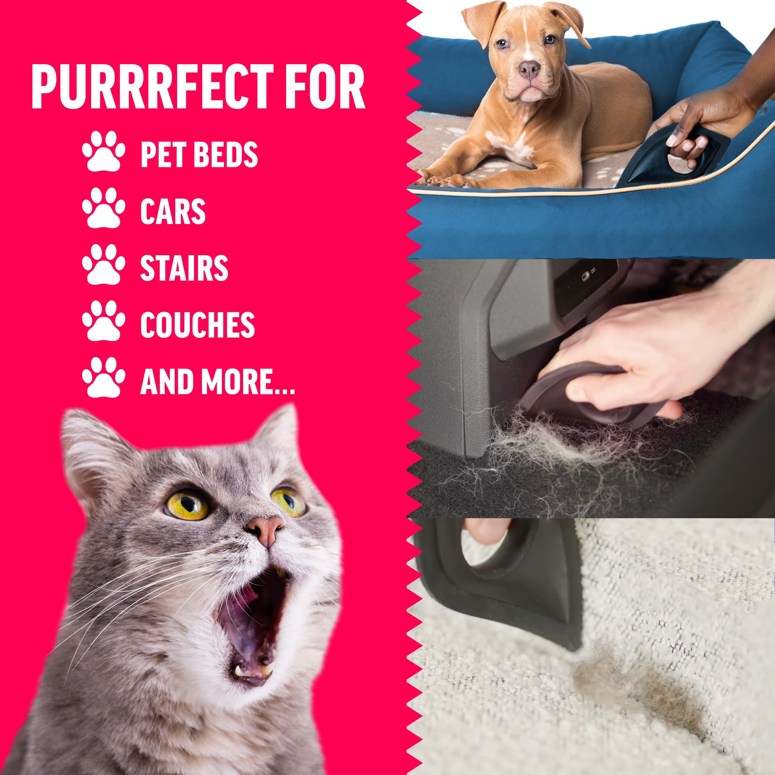 Mini Pet Hair Remover Scraper for Dust Lint Multi-Surface Fur Removal Tool for Furniture Couch Carpet Cats Hair Brush