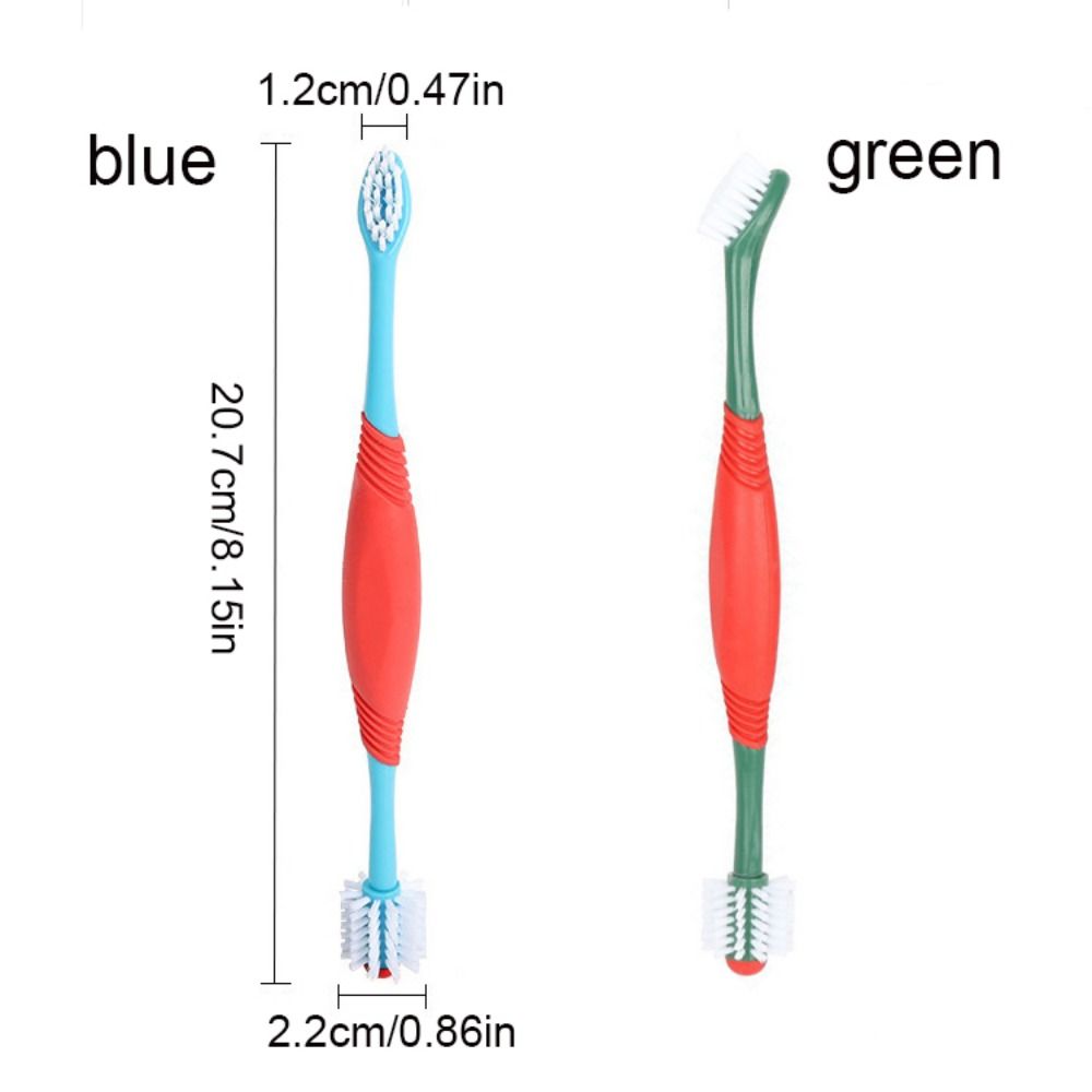 Pet Toothbrush 360° Double Head Wear Resistant Soft Bristle Dogs Cat Grooming Toothbrush Plastic Pet Tooth Care Cleaning Tools