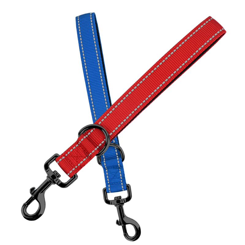 30/45/60cm Dog Rope Short Dog Lead Nylon Reflective Big Dog Training Leash With Zinc Alloy Lock Lockable 360 Degree Rotation