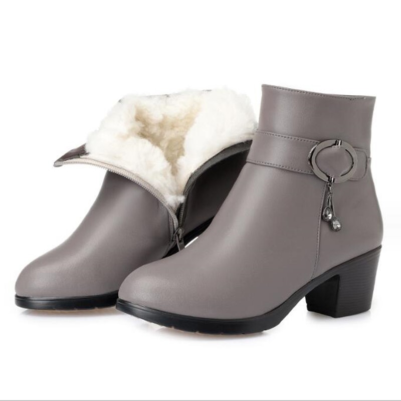 AIYUQI Women Winter Wool Boots 2024 New Genuine Leather Ladies Ankle Boots Big Size Warm Trend Female Booties